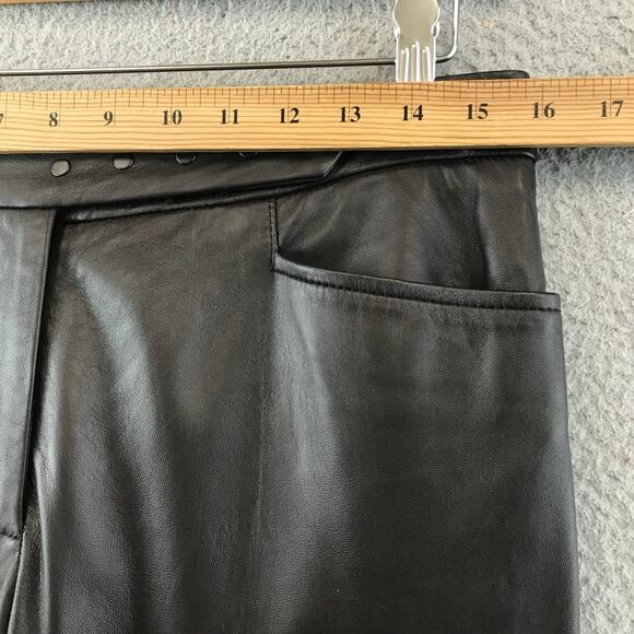 Vintage E3 Etcetera Pants Womens 8 Black Leathe Pants - Picture 5 of 11